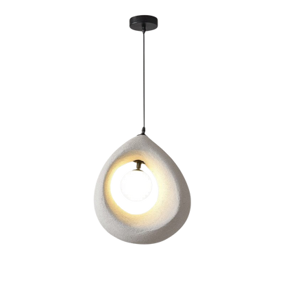 Lampada a sospensione scultorea a goccia wabi sabi japandi