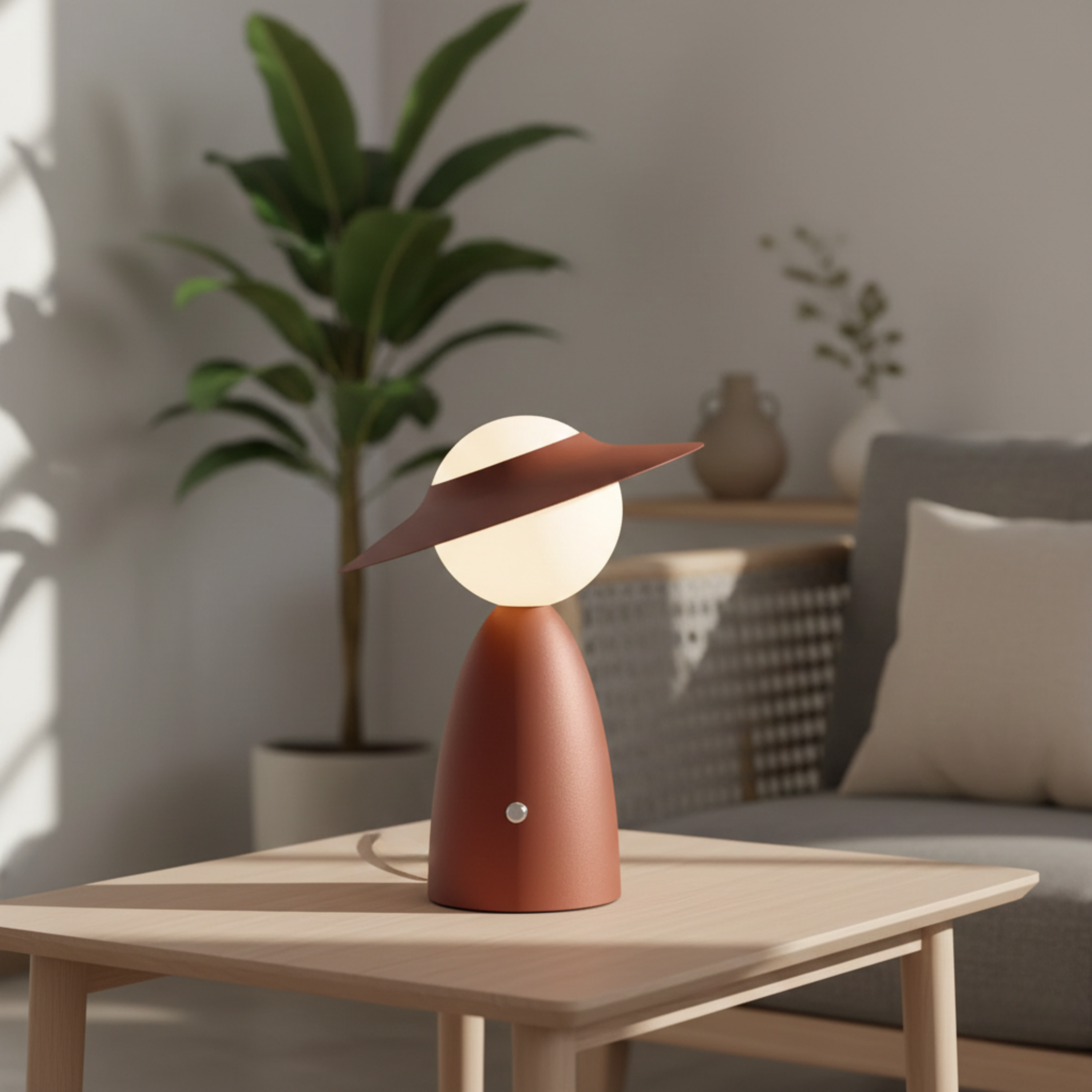Lampada da comodino LED moderna dimmerabile touch con ricarica wireless per smartphone
