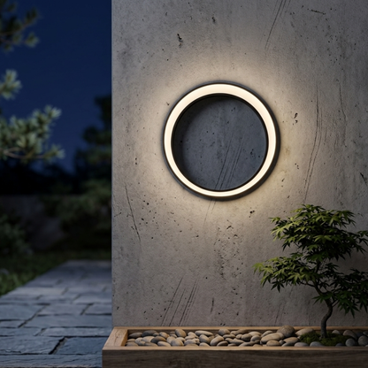 Lampada da giardino Eclipse circolare a luce bianca calda