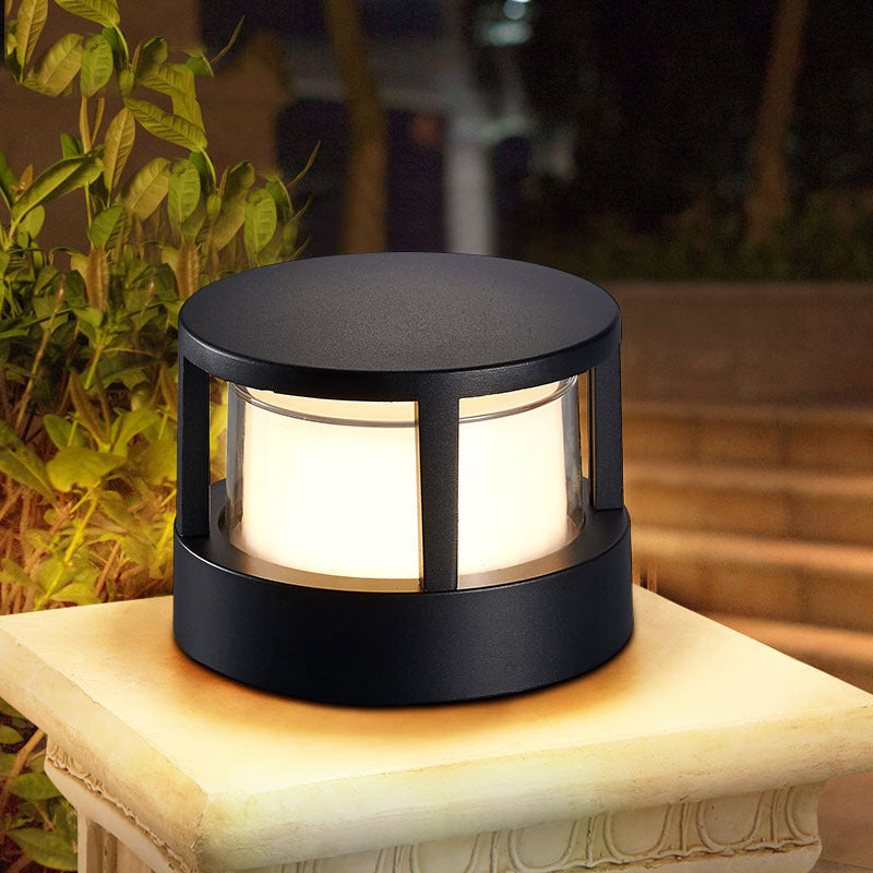 Lampada da giardino LED moderna in alluminio per pilastri, quadrata e rotonda