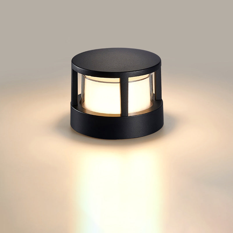 Lampada da giardino LED moderna in alluminio per pilastri, quadrata e rotonda