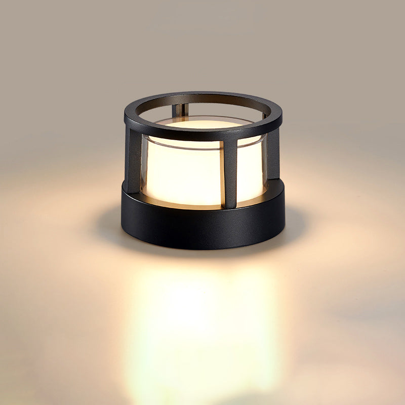 Lampada da giardino LED moderna in alluminio per pilastri, quadrata e rotonda