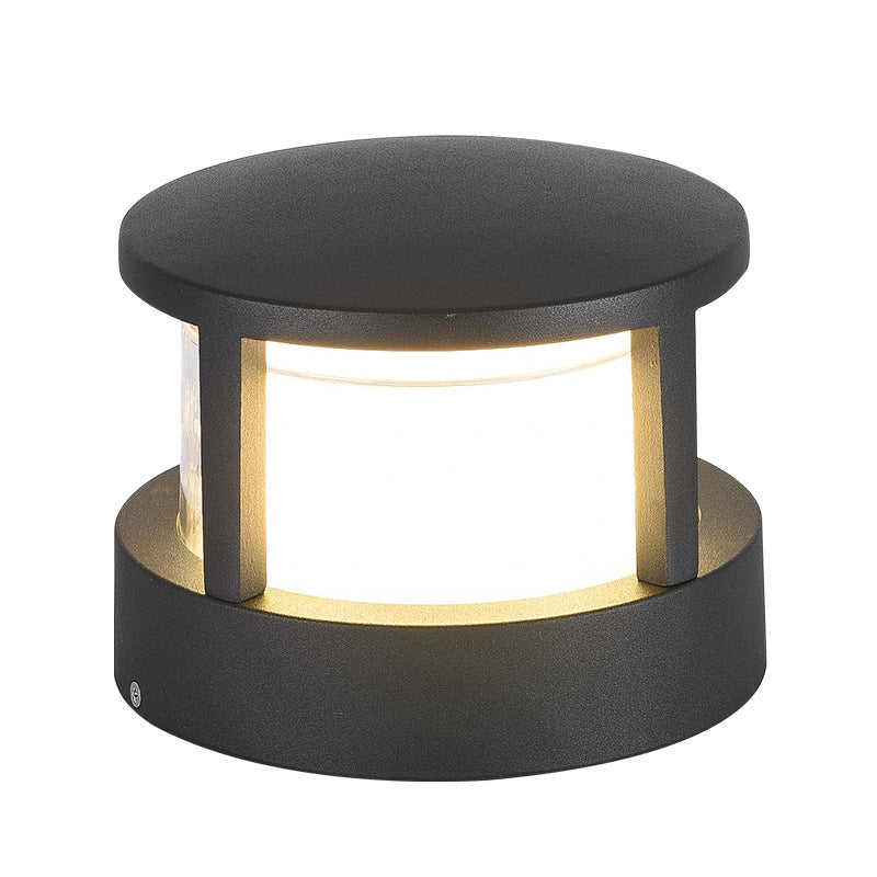 Lampada da giardino LED moderna in alluminio per pilastri, quadrata e rotonda