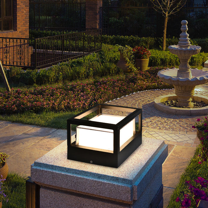 Lampada da giardino LED moderna in alluminio per pilastri, quadrata e rotonda