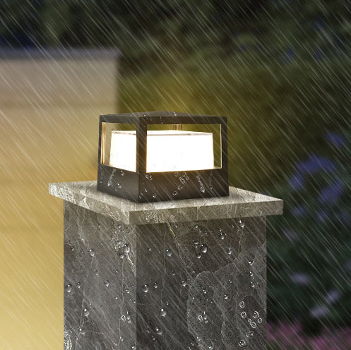 Lampada da giardino LED moderna in alluminio per pilastri, quadrata e rotonda