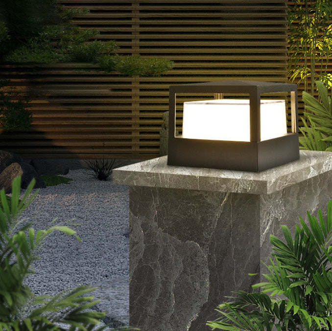 Lampada da giardino LED moderna in alluminio per pilastri, quadrata e rotonda