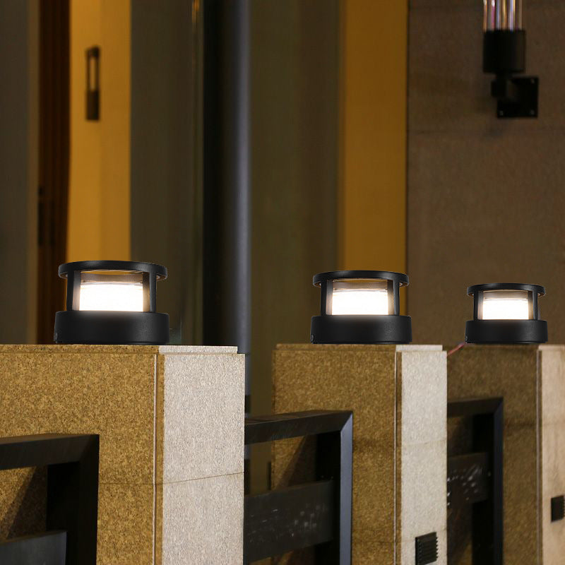 Lampada da giardino LED moderna in alluminio per pilastri, quadrata e rotonda