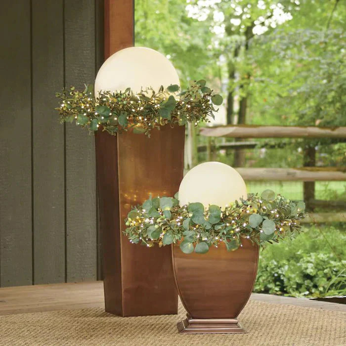 Lampada da giardino LED ricaricabile a sfera in PE, moderna
