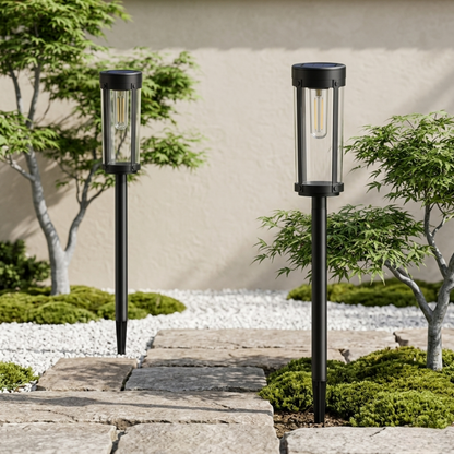 Lampada da giardino solare a fiaccola con picchetto, 65 cm