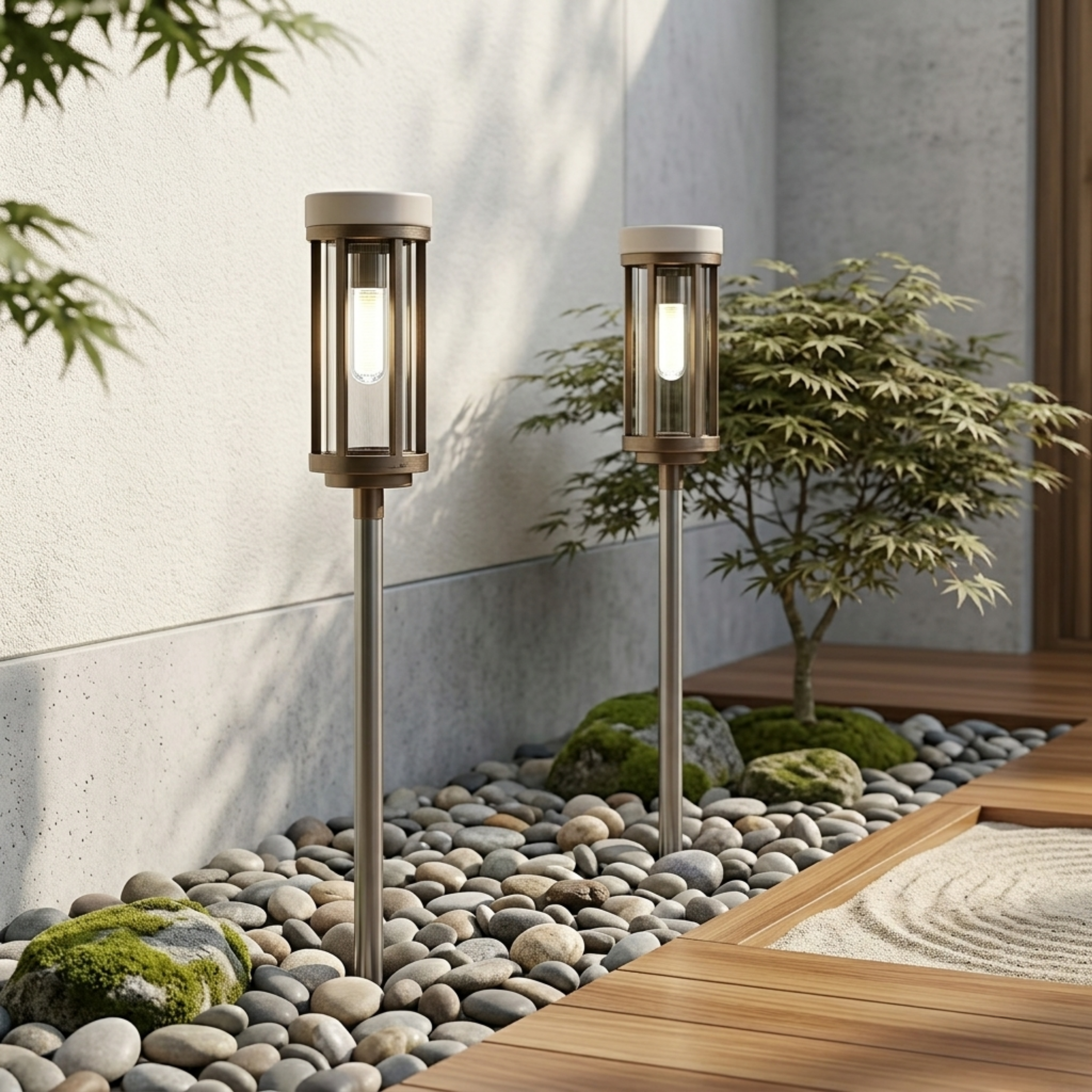 Lampada da giardino solare a fiaccola con picchetto, 65 cm