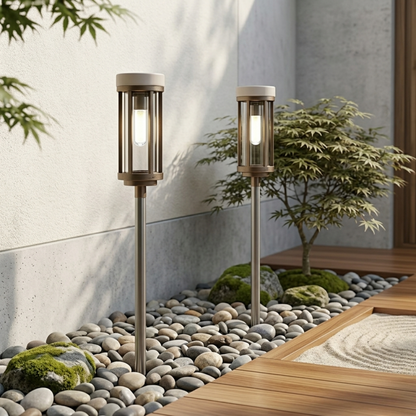Lampada da giardino solare a fiaccola con picchetto, 65 cm