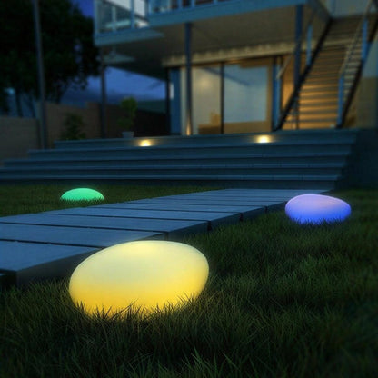 Lampada da giardino solare a forma di pietra per vialetti e aiuole