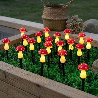 Lampada da giardino solare a fungo con 8 modalità di luce IP65