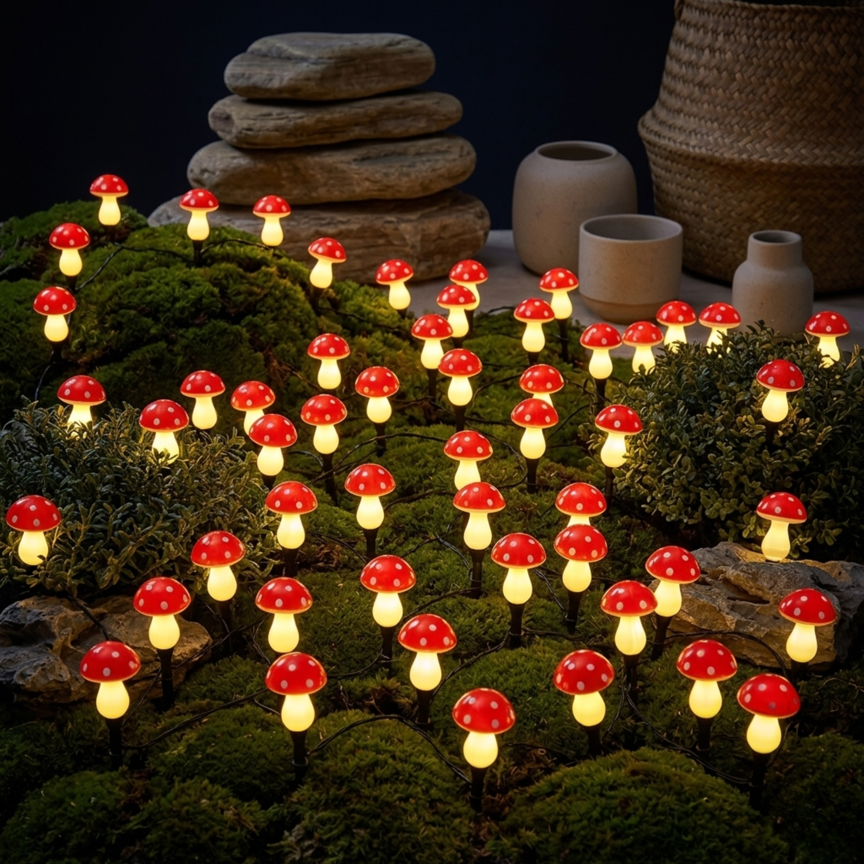 Lampada da giardino solare a fungo con 8 modalità di luce IP65