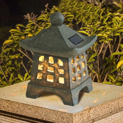 Lampada da giardino solare decorativa con design a pagoda