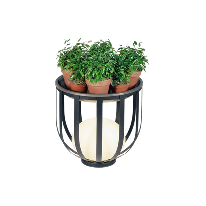 Lampada da giardino solare nera a fioriera, LED da esterno 55 cm