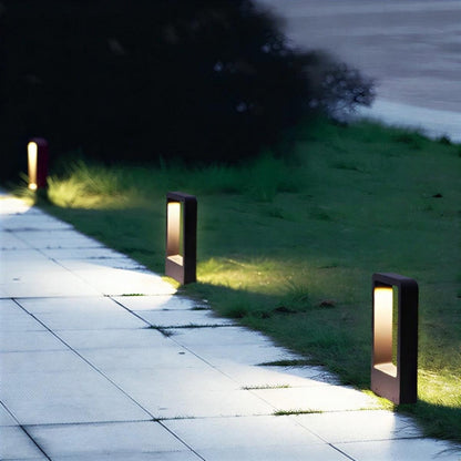 Lampada da giardino solare per vialetto con design rettangolare moderno