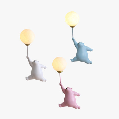 Lampada da parete a forma di orsetto con palloncino per cameretta e camera da letto