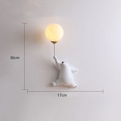Lampada da parete a forma di orsetto con palloncino per cameretta e camera da letto
