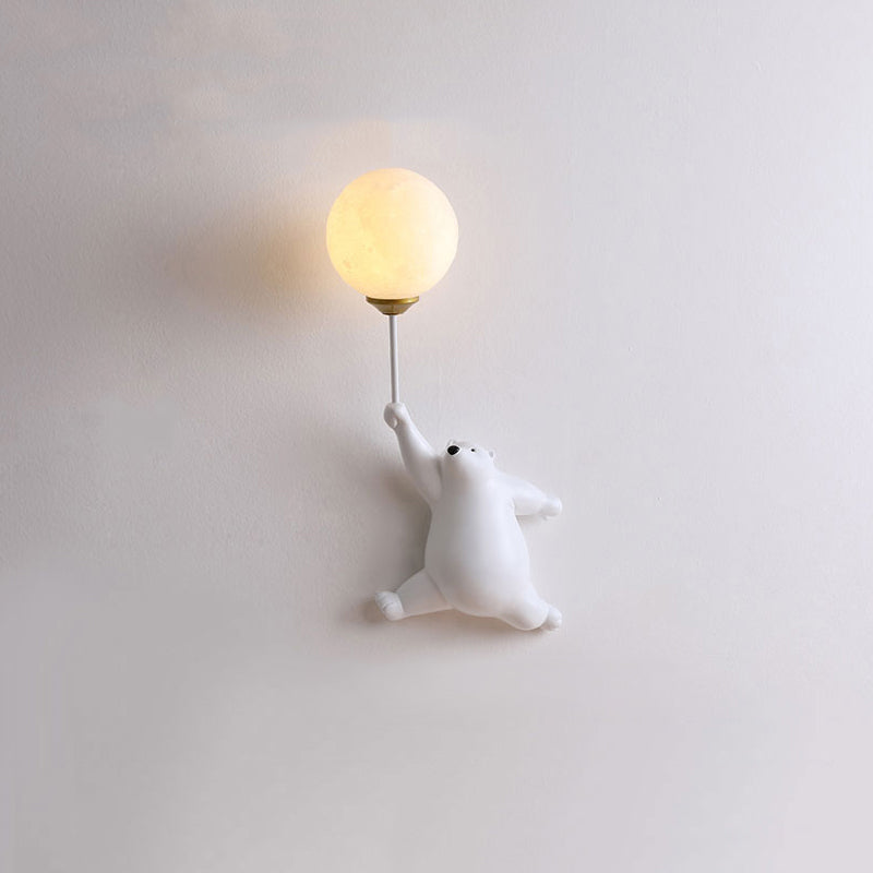 Lampada da parete a forma di orsetto con palloncino per cameretta e camera da letto