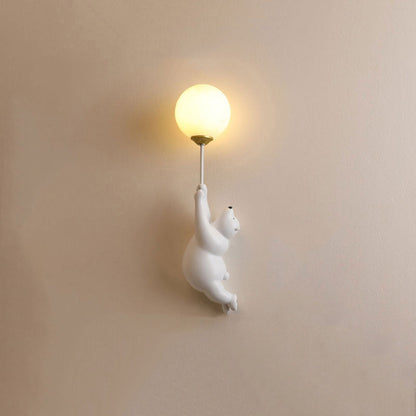 Lampada da parete a forma di orsetto con palloncino per cameretta e camera da letto
