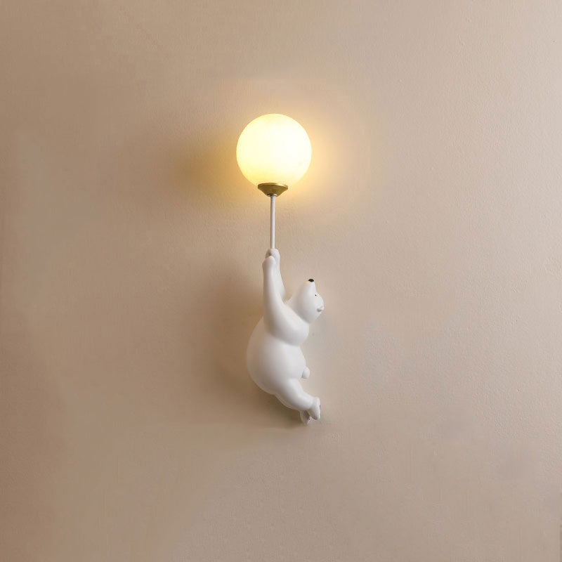 Lampada da parete a forma di orsetto con palloncino per cameretta e camera da letto
