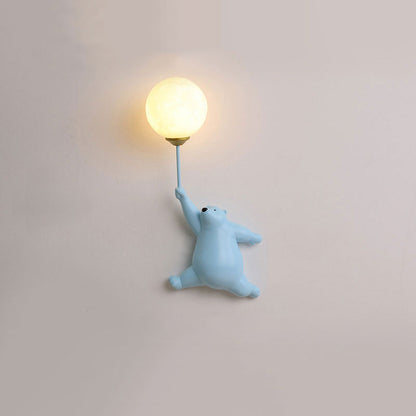 Lampada da parete a forma di orsetto con palloncino per cameretta e camera da letto