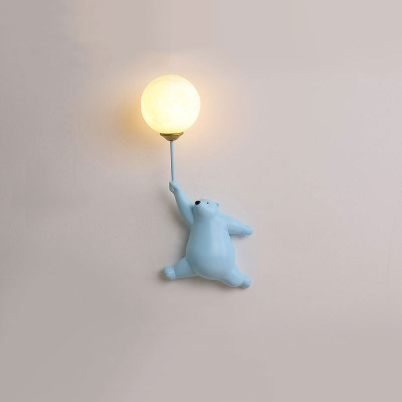 Lampada da parete a forma di orsetto con palloncino per cameretta e camera da letto