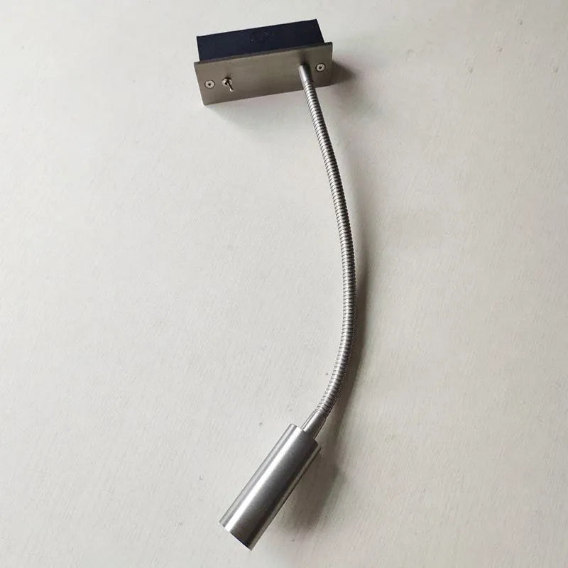 Lampada da parete da lettura LED regolabile in bronzo con braccio a collo di cigno