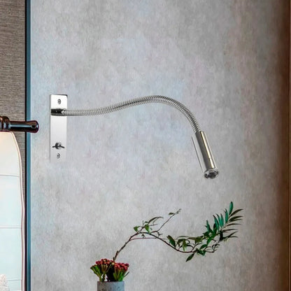 Lampada da parete da lettura LED regolabile in bronzo con braccio a collo di cigno