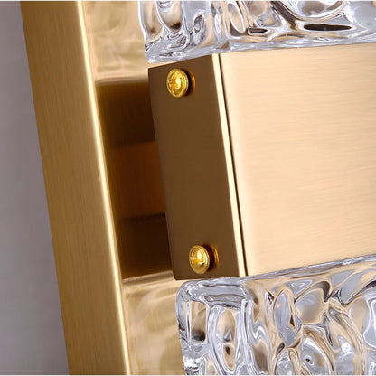 Lampada da parete in cristallo effetto ghiaccio con LED integrato