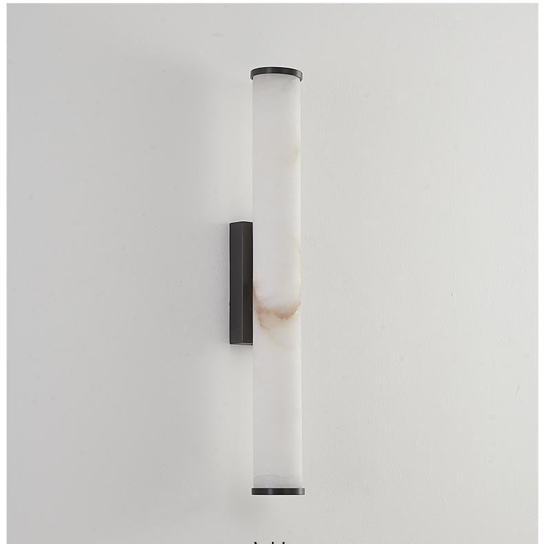 Lampada da parete LED lineare in resina effetto marmo, applique per specchio