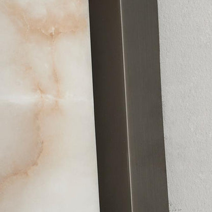 Lampada da parete LED lineare in resina effetto marmo, applique per specchio