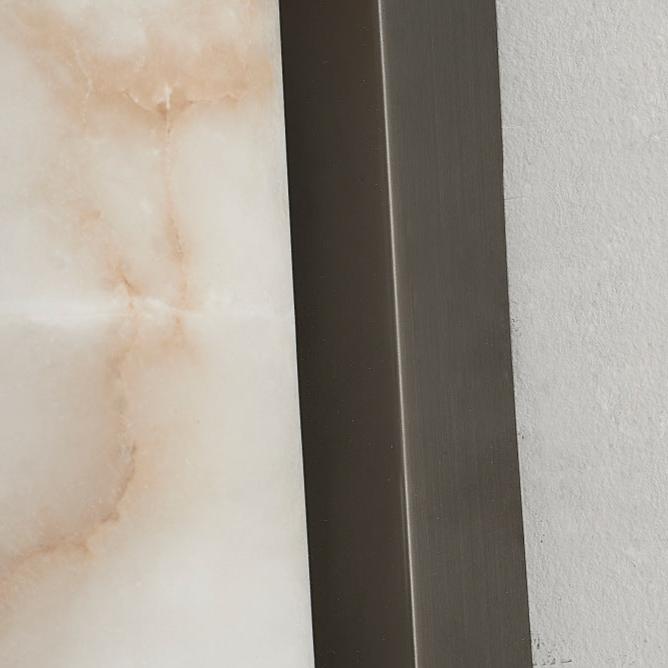 Lampada da parete LED lineare in resina effetto marmo, applique per specchio