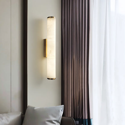 Lampada da parete LED lineare in resina effetto marmo, applique per specchio