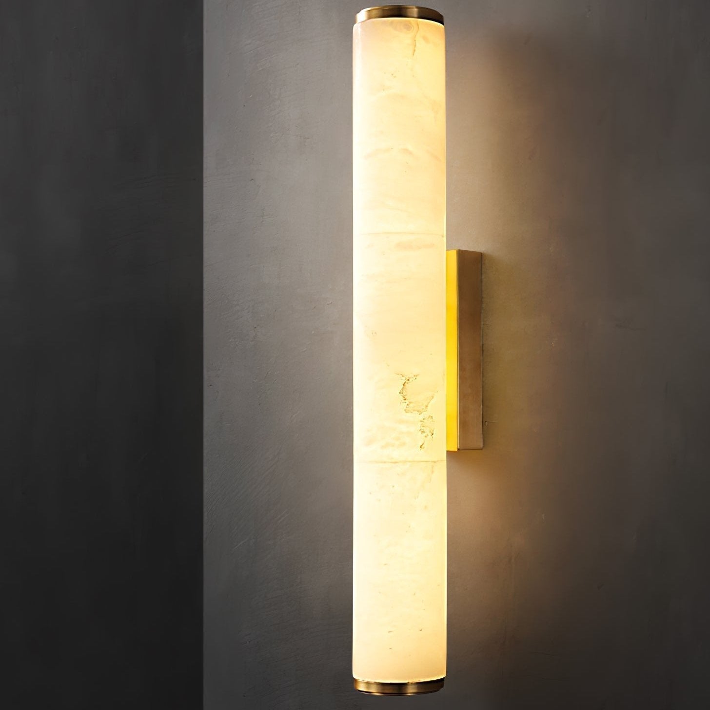 Lampada da parete LED lineare in resina effetto marmo, applique per specchio