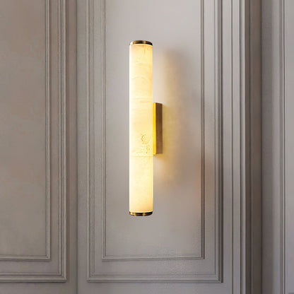 Lampada da parete LED lineare in resina effetto marmo, applique per specchio