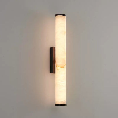 Lampada da parete LED lineare in resina effetto marmo, applique per specchio
