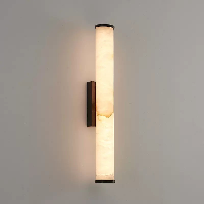 Lampada da parete LED lineare in resina effetto marmo, applique per specchio