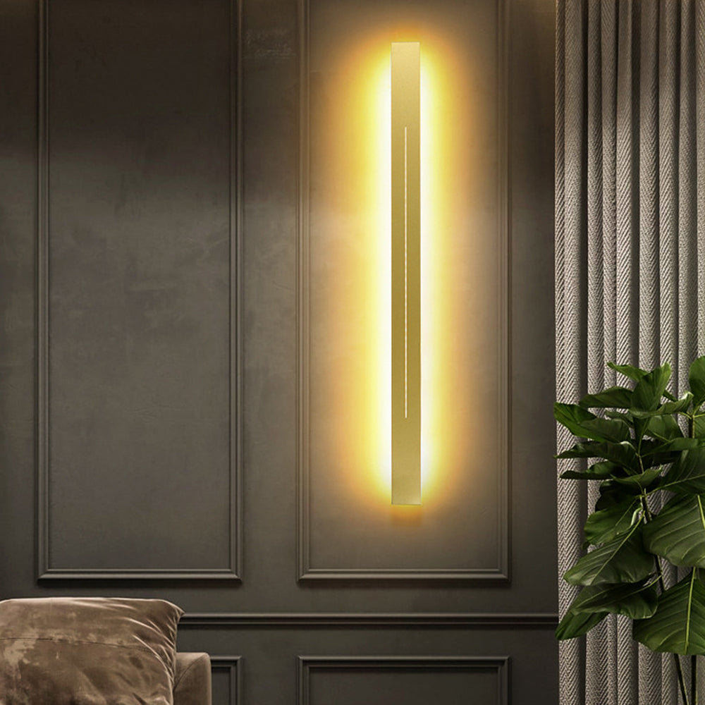 Lampada da parete LED lineare minimalista a barra lunga per interni, nero e oro