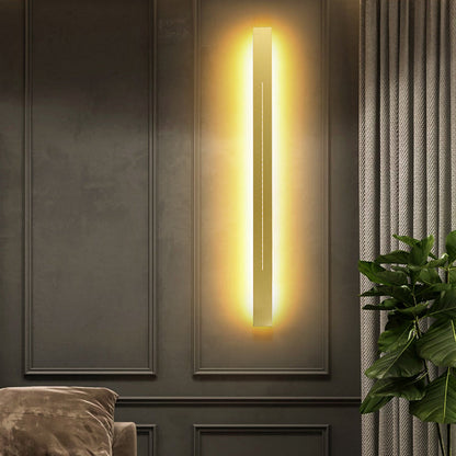 Lampada da parete LED lineare minimalista a barra lunga per interni, nero e oro