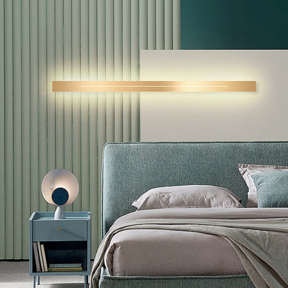 Lampada da parete LED lineare minimalista a barra lunga per interni, nero e oro