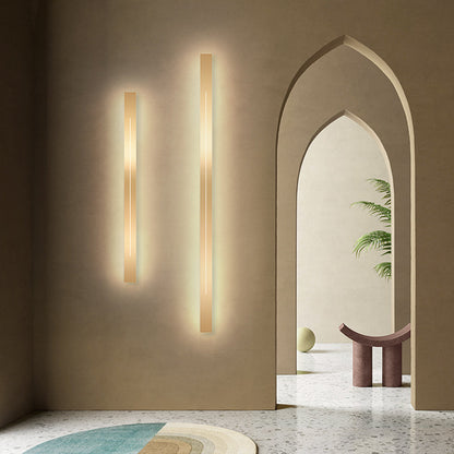 Lampada da parete LED lineare minimalista a barra lunga per interni, nero e oro