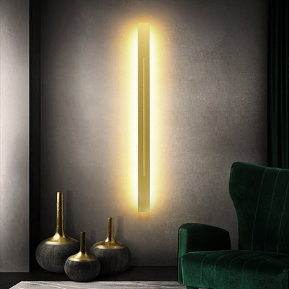 Lampada da parete LED lineare minimalista a barra lunga per interni, nero e oro
