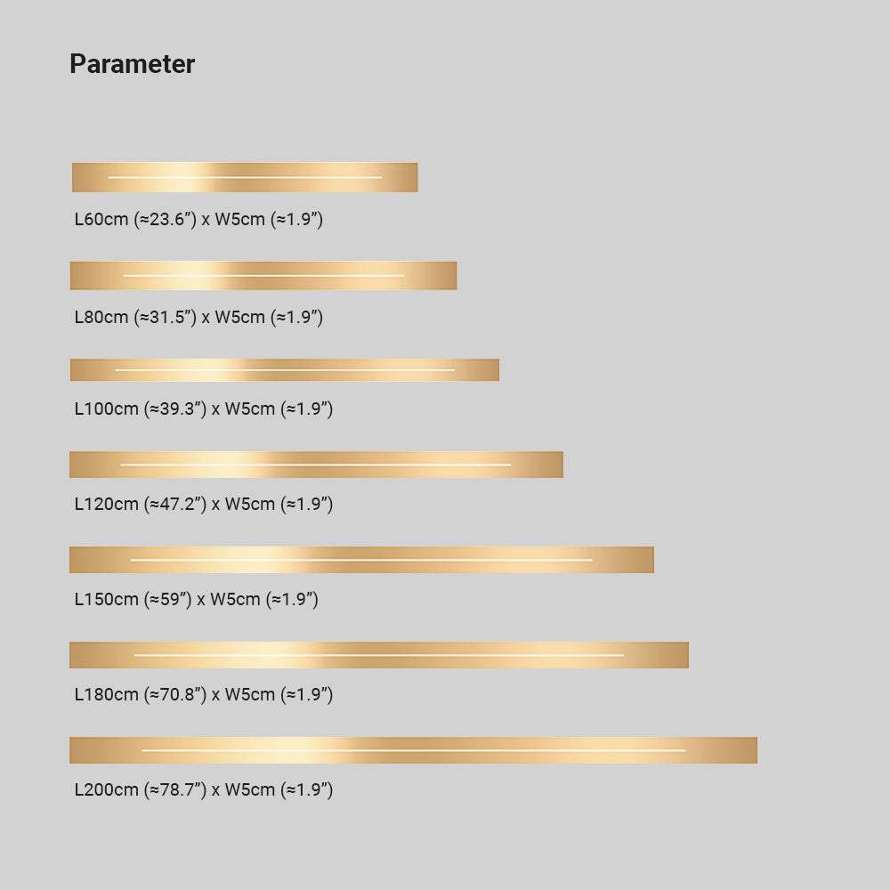 Lampada da parete LED lineare minimalista a barra lunga per interni, nero e oro