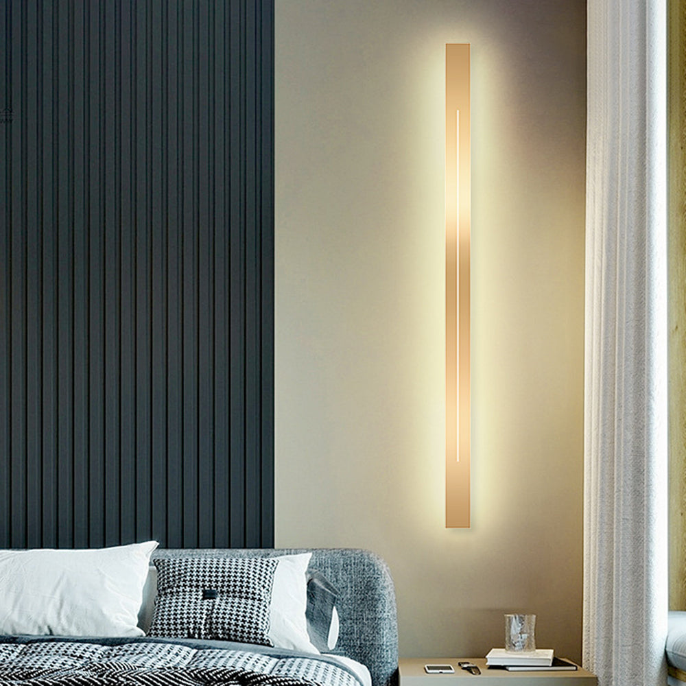 Lampada da parete LED lineare minimalista a barra lunga per interni, nero e oro
