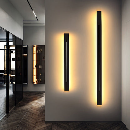 Lampada da parete LED lineare minimalista a barra lunga per interni, nero e oro
