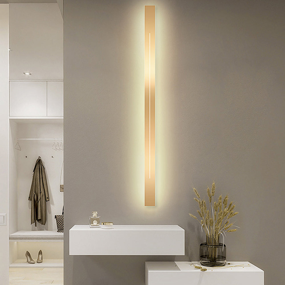 Lampada da parete LED lineare minimalista a barra lunga per interni, nero e oro