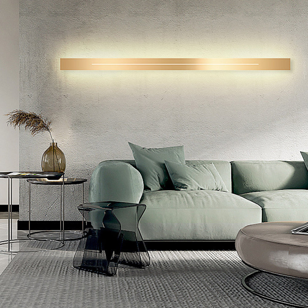 Lampada da parete LED lineare minimalista a barra lunga per interni, nero e oro