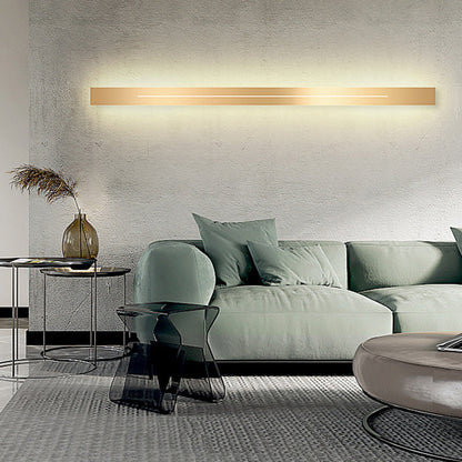 Lampada da parete LED lineare minimalista a barra lunga per interni, nero e oro